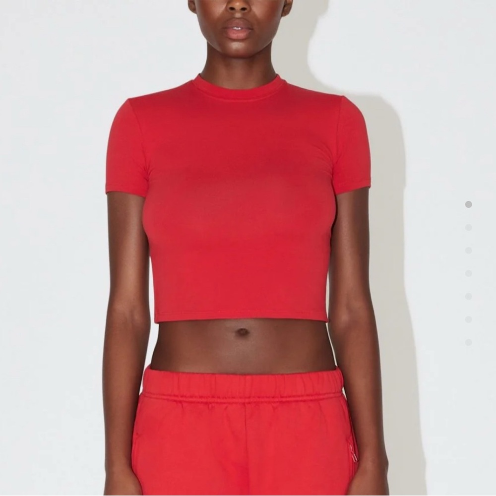 Red Short Sleeve Fitted Baby Tee (Kylie Jenner Brand)